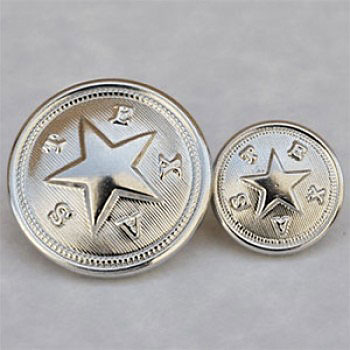 M-1921-Silver State of Texas Buttons, 2 Sizes 